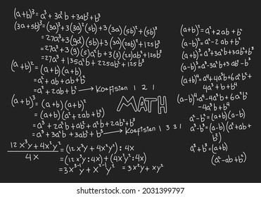 realistic math chalkboard background illustration
