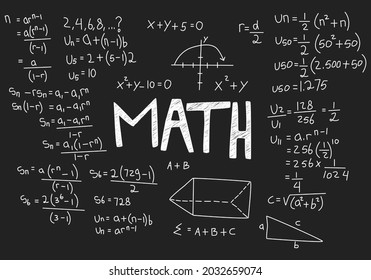 realistic math chalkboard background illustration