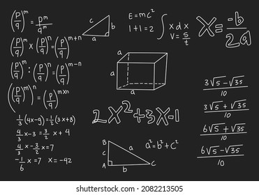 realistische Mathematikchalkarton-Hintergrund-Illustration