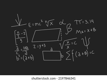 realistische Mathematikchalkarton-Hintergrund-Illustration