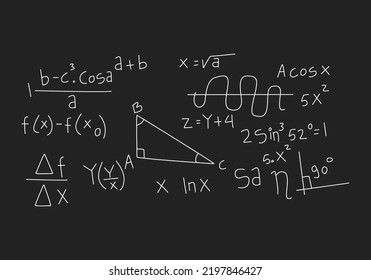realistic math chalkboard background illustration