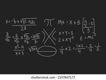 realistic math chalkboard background illustration