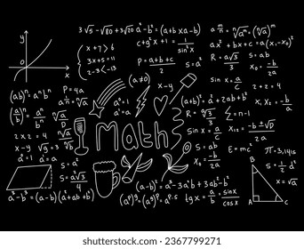 realistische Mathematikchalkarton-Hintergrund-Illustration