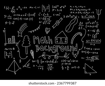 realistic math chalkboard background illustration