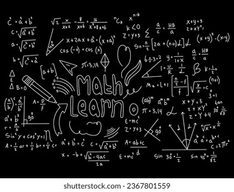 realistic math chalkboard background illustration
