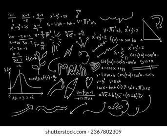 realistic math chalkboard background illustration