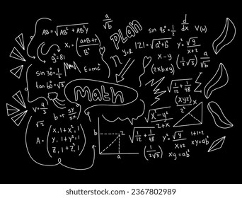 realistic math chalkboard background illustration