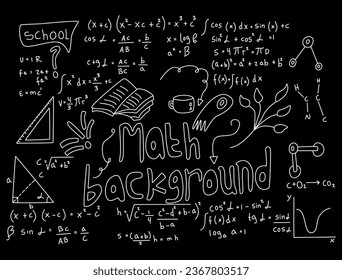 realistic math chalkboard background illustration