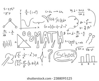 Realistische Mathematik-Chalkboard-Hintergrund-Illustration