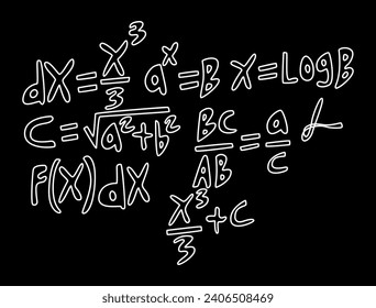 Realistische Mathematik-Chalkboard-Hintergrund-Illustration