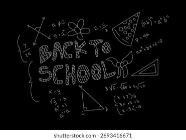 Ilustración de fondo de pizarra de matemáticas realista