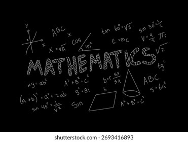 Ilustración de fondo de pizarra de matemáticas realista