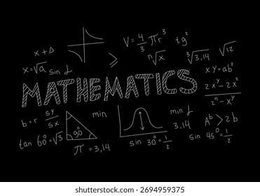 Ilustração do plano de fundo do quadro de negro de matemática realista