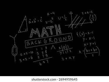 Ilustração do plano de fundo do quadro de negro de matemática realista