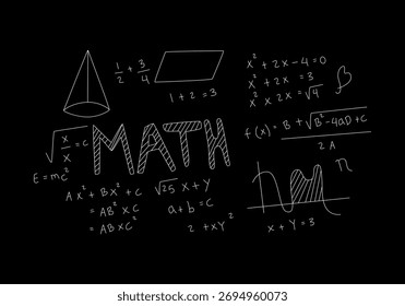 Ilustración de fondo de pizarra de matemáticas realista