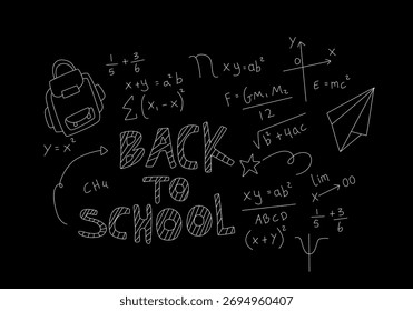 Ilustração do plano de fundo do quadro de negro de matemática realista
