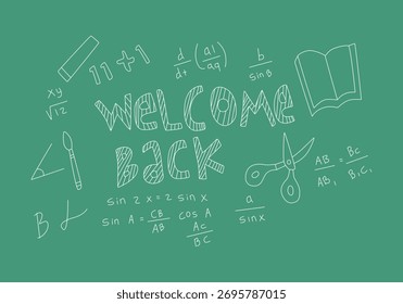 Ilustração do plano de fundo do quadro de negro de matemática realista