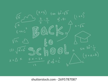 Ilustración de fondo de pizarra de matemáticas realista