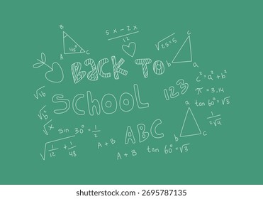 Ilustración de fondo de pizarra de matemáticas realista