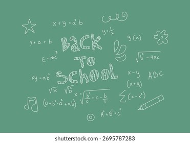 Ilustración de fondo de pizarra de matemáticas realista