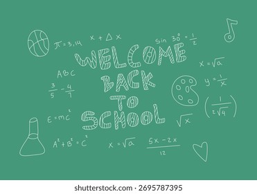 Ilustração do plano de fundo do quadro de negro de matemática realista