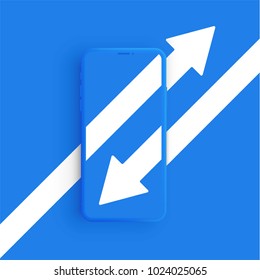 Realistic matte colorful phone, vector illustration