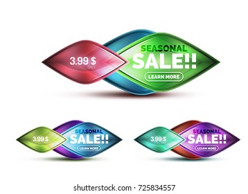 Realistic matte glass abstract icon for message. Price label or tag design, technology web design box, ui button