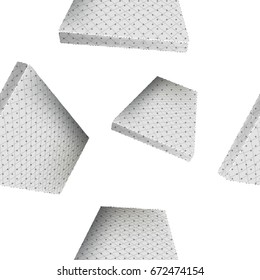 Realistic mattress seamless vector background, periodic pattern, shades of grey, transparent background.