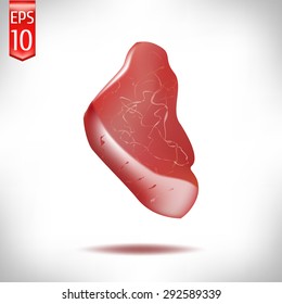 realistic meat of pork on a white background