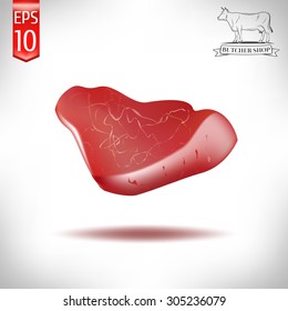 realistic meat of pork on a white background