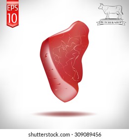 realistic meat of pork on a white background