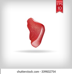 realistic meat of pork on a white background