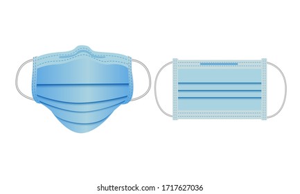 Realistic medical face mask. Details 3d medical mask. Vector on a transparent background.	
