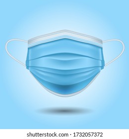 Realistic medical face mask. Details 3d medical mask. Vector illustration,  corona virus protection, Covid-19