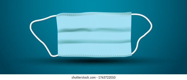 Realistic medical face mask. Details 3d medical mask. fabric mask Vector illustration.