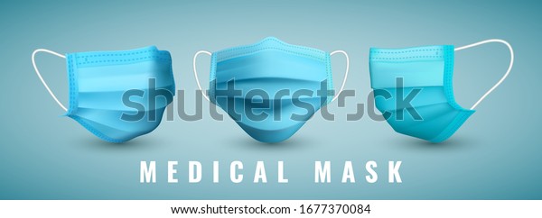 Realistic medical face mask. Details 3d\
medical mask. Vector\
illustration.