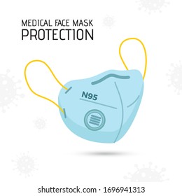 Realistic Medical face mask vector.  medical masks to protect corona virus, infection and contaminated air. 3D realistic illustration. Isolated on white background