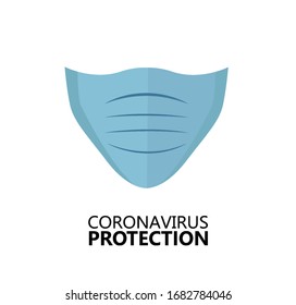 Realistic medical mask isolated on white background. Coronavirus protection. Pandemic. Vector illustration