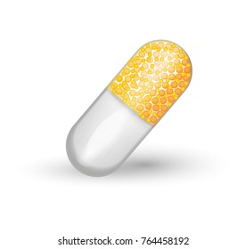 Realistic Medical pill capsule. 3d drugs and tablets collection. Medicines concept. Isolated on white background. Vector illustration