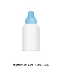 Realistic medical plastic bottle. Layout template. Vector illustration.