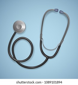 Realistic Medical stethoscope. background with stethoscope medical equipment, Health care concept. Vector illustration.