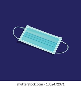 Medicina realista frente a la máscara de ilustración vectorial. Fondo azul oscuro