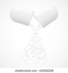 Realistic medicine pill, vector illustration