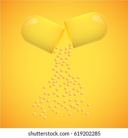 Realistic medicine pill, vector illustration