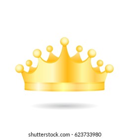 Realistic Medieval Royal Golden King Crown, Diadem, Tiara, Coronet. Vector illustration