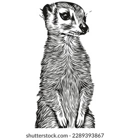 Realistic Meerkat vector, hand drawn animal illustration Meerkats
