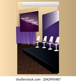  Realistic meeting room interior  Vector      