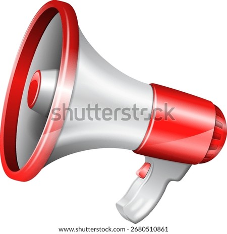 Realistic Megaphone on transparent background, easy change color. Isolated vector illustration