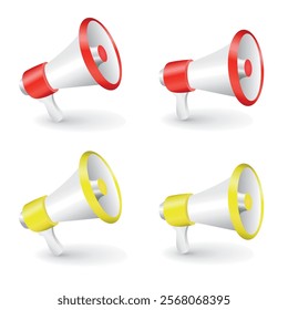 Realistic Megaphone Vector Illustration: High-Quality Design for Advertising, Announcements, and Communication Graphics