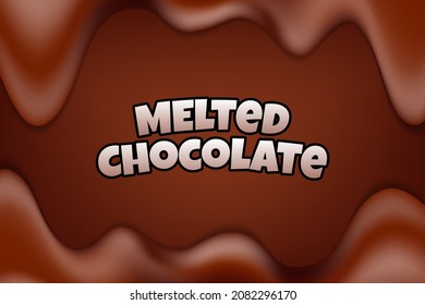 realistic melted chocolate background vector